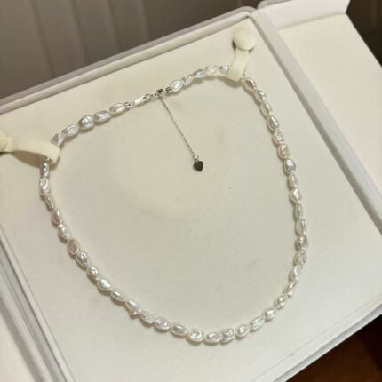 74.Baroque Pearl Sterling Silver Necklace