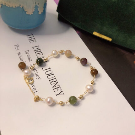 75.Celestial Pearl & Tourmaline Bracelet