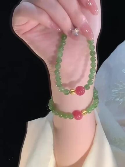 97.Classic Chinese Red Jade Jewelry Duo