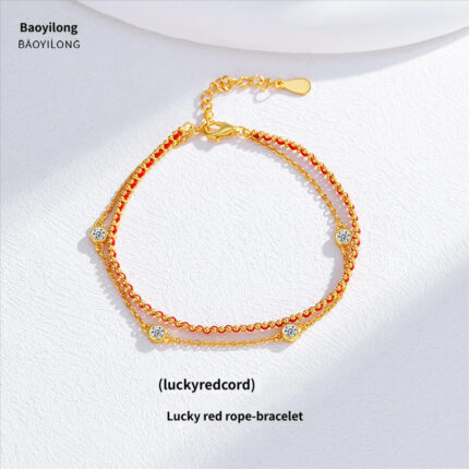 52.Lucky Red Cord Gold Bracelet